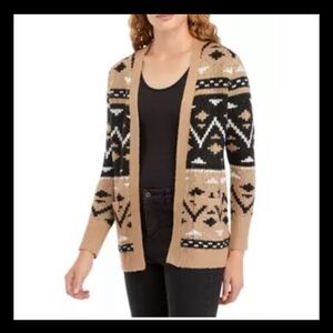 🎉HP🎉True Craft Long Sleeve Western Print Open Front Cardigan M NWT